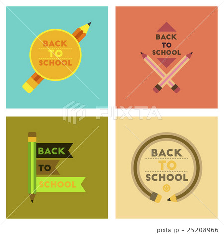 assembly flat icons Back to school pencil 25208966
