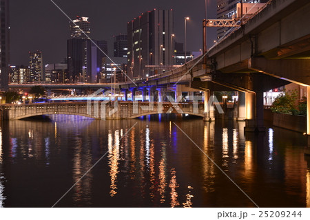 【大阪】中之島ガーデンブリッジの夜景（大江橋） 25209244