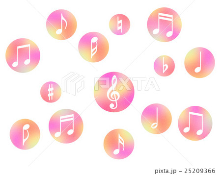 水玉模様に白い音符 25209366