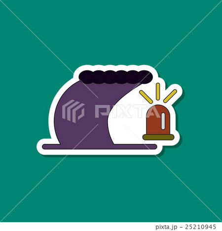 paper sticker on stylish background tsunami alarm 25210945