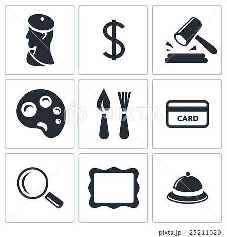Museum, auction sale icon set Museum, auction sale icon set 25211029