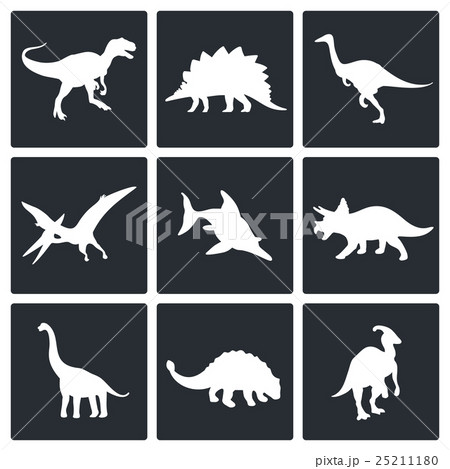 Dinosaurs icons set Dinosaurs icons set 25211180