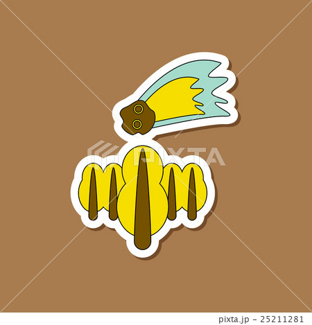 paper sticker on stylish background falling 25211281
