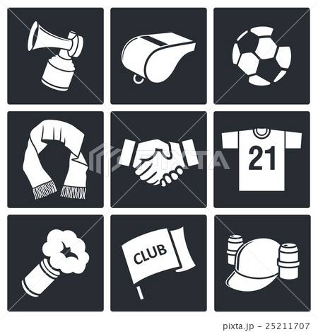 Attributes Soccer fan icon collection Attributes Soccer fan icon collection 25211707