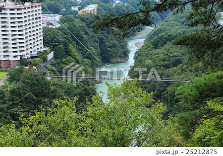 楯岩鬼怒姫神社から見た鬼怒楯岩大吊橋 楯岩鬼怒姫神社から見た鬼怒楯岩大吊橋 25212875