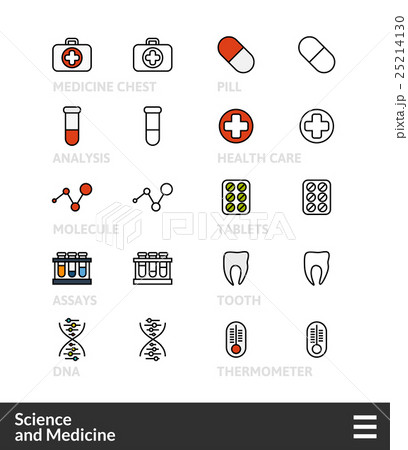 Black and color outline icons, thin stroke line Black and color outline icons, thin stroke line 25214130
