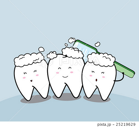 cute cartoon Smiling tooth and brushing teeth 25219629
