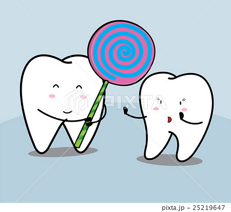cute cartoon Smiling tooth and candy 25219647