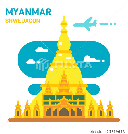 Flat design Shwedagon pagoda 25219658