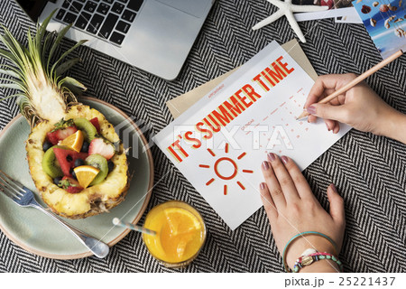 Summer Calendar Schedule Fun Happiness Concept Summer Calendar Schedule Fun Happiness Concept 25221437