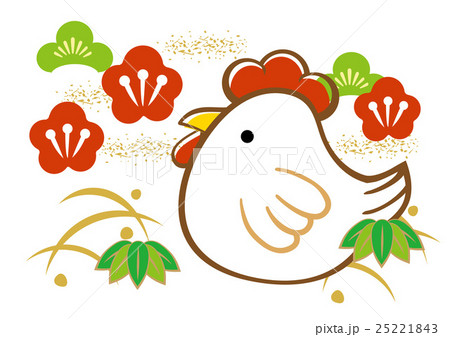 にわとり 可愛い 白のイラスト素材
