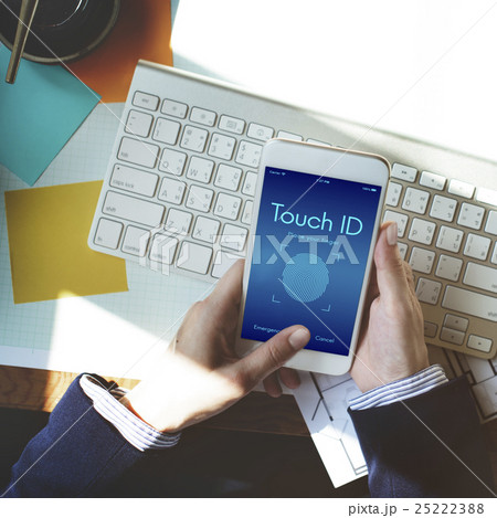 Touch ID Access Cyber Digital Security Graphic Concept Touch ID Access Cyber Digital Security Graphic Concept 25222388
