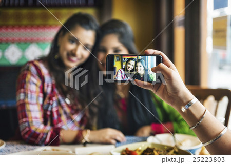 Women Friendship Togetherness Communication Mobile Phone Concept 25223803