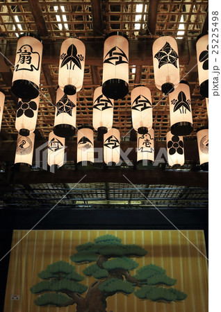 旧金毘羅歌舞伎大芝居「金丸座」のブドウ棚に吊られた顔見世提灯 25225498