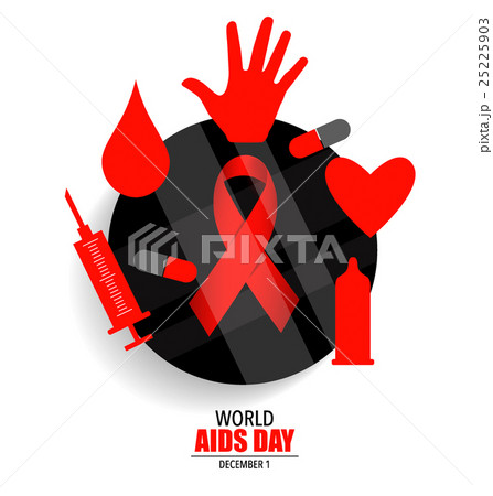 AIDS Awareness red ribbon. World AIDS Day. 1st December World Aids Day poster. Vector illustration. 25225903