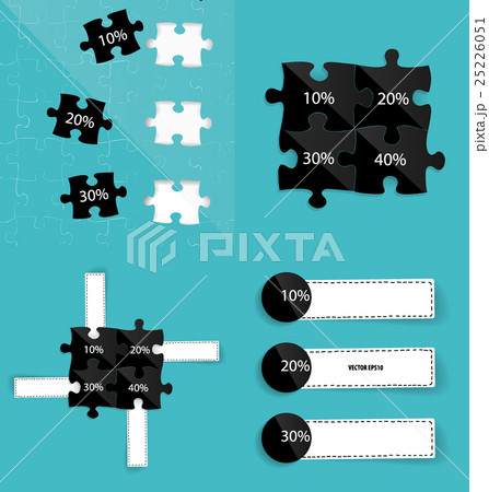 Modern infographics template style. Business puzzle pieces . Vector illustration. Modern infographics template style. Business puzzle pieces . Vector illustration. 25226051