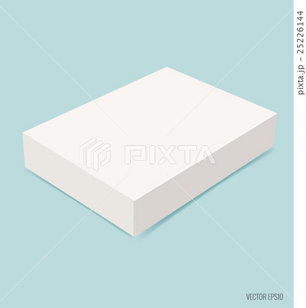 Blank white box mock up on blue background. Vector illustration. 25226144