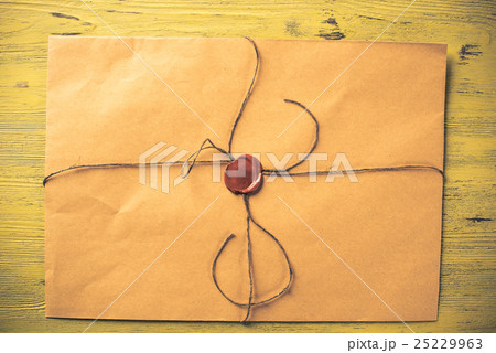 Letter with seal on table Letter with seal on table 25229963