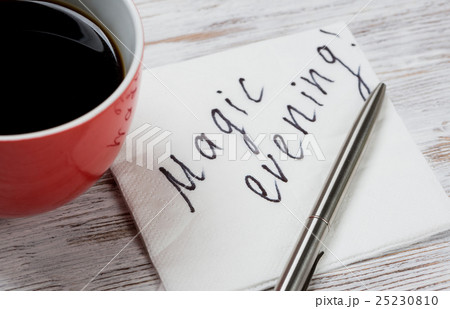 Message written on napkin 25230810