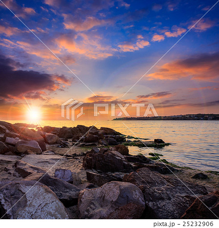 calm sea at hot sunrise 25232906