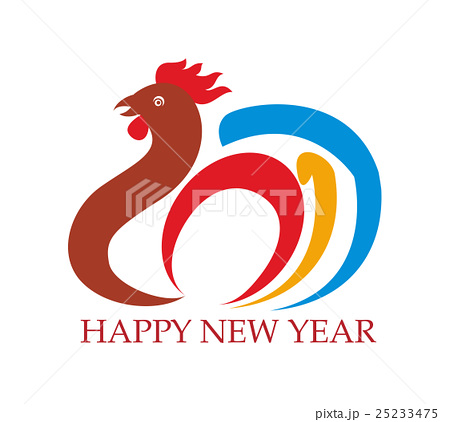 17 Happy New Year Of The Rooster Lunar New Yearのイラスト素材