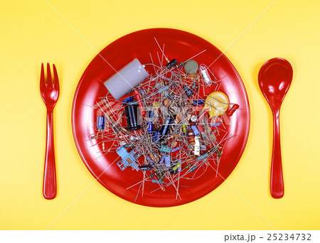 お皿に電子パーツ お皿に電子パーツ 25234732