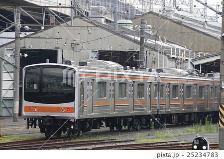 大宮総合車両センターにて検査中の武蔵野線5系の写真素材