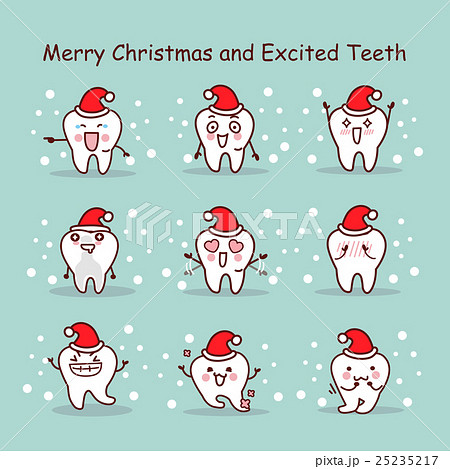 merry christmas and excited teethのイラスト素材 [25235217] - PIXTA