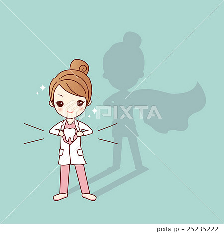 cute cartoon super dentist doctor 25235222