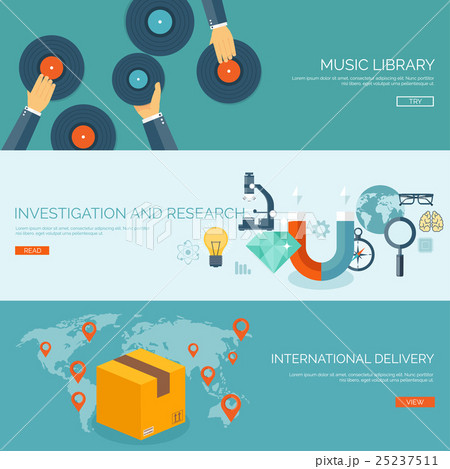 Flat vector illustration backgrounds set 25237511