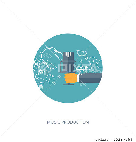 Vector illustration. Flat background. Music 25237563