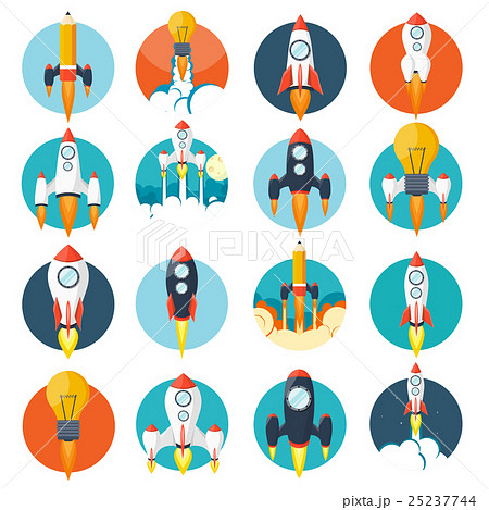 Rocket ship in a flat style.Vector illustration 25237744
