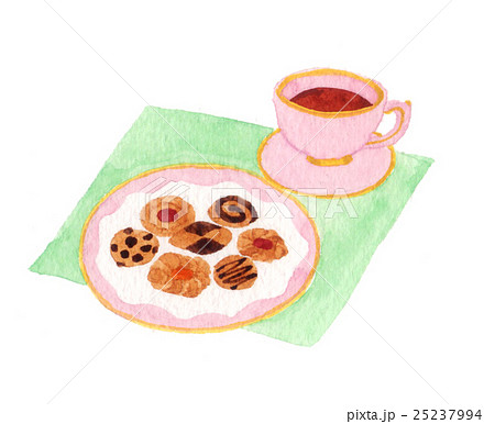 クッキーと紅茶のイラスト素材 25237994 Pixta