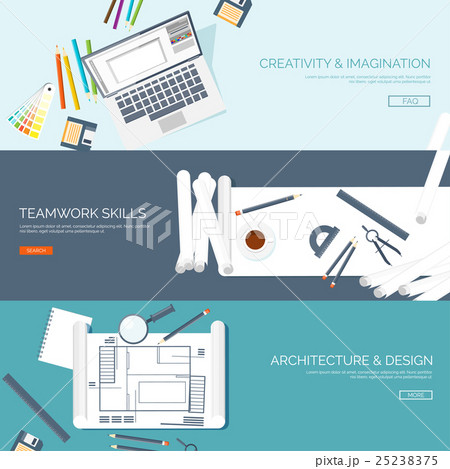 Vector illustration. Flat architectural projectのイラスト素材 [25238375] - PIXTA