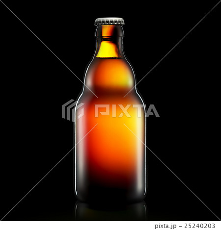 Beer bottle or cider isolated on black background Beer bottle or cider isolated on black background 25240203