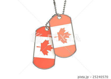 Canadian Dog Tags, 3D rendering Canadian Dog Tags, 3D rendering 25240570