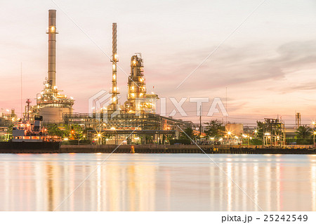 Oil refinery plant at dusk. Oil refinery plant at dusk. 25242549