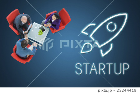 Startup Launch Business Goals Rocketship Concept 25244419