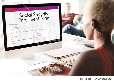 Social Security Enrollment Form Concept Social Security Enrollment Form Concept 25246850
