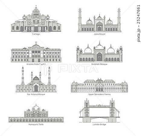 World Landmark Icon Set 25247661