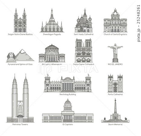 World Landmark Icon Set , eps10 vector format 25248261