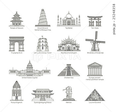 World Landmark Icon Set 25248358