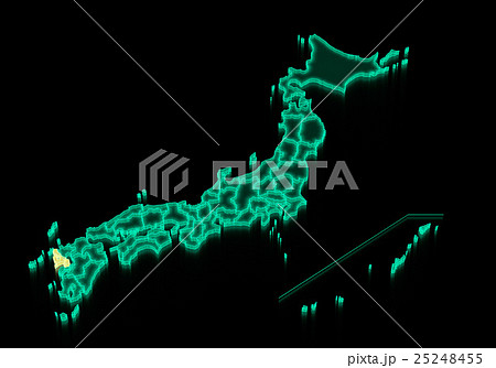 ジャパン 緑フレーム 長崎 のイラスト素材