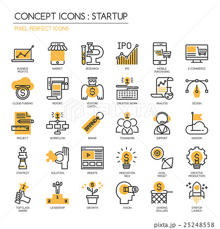 Startup business and launch , thin line icons set 25248558