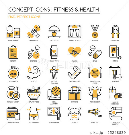 Fitness & Health , thin line icons set 25248829