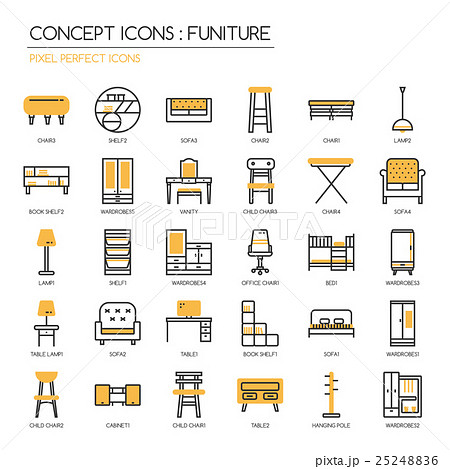 Funiture , thin line icons set Funiture , thin line icons set 25248836