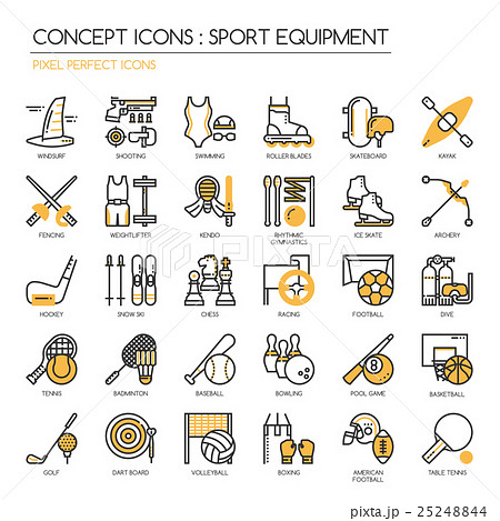 Sport Equipment , thin line icons set 25248844