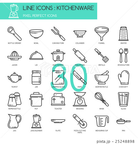 Kitchenware , thin line icons set 25248898