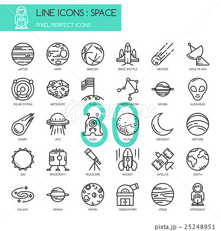 Space , thin line icons set ,pixel perfect icon Space , thin line icons set ,pixel perfect icon 25248951