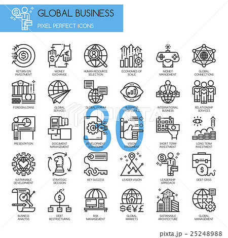Global Business , thin line icons set 25248988